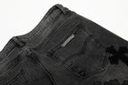Chrome Hearts Black & Grey Silver Cross Patch Jeans