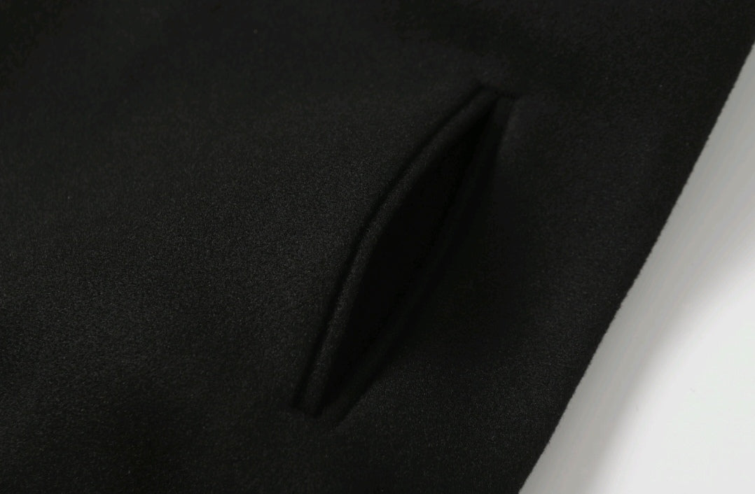 Black White Street Style Baseball Coat 0002