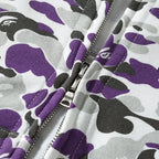 BAPE Purple Camo Shark Zipper Double Hoodie